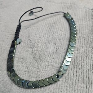 Chevron Pattern Necklace with Adjustable Cord